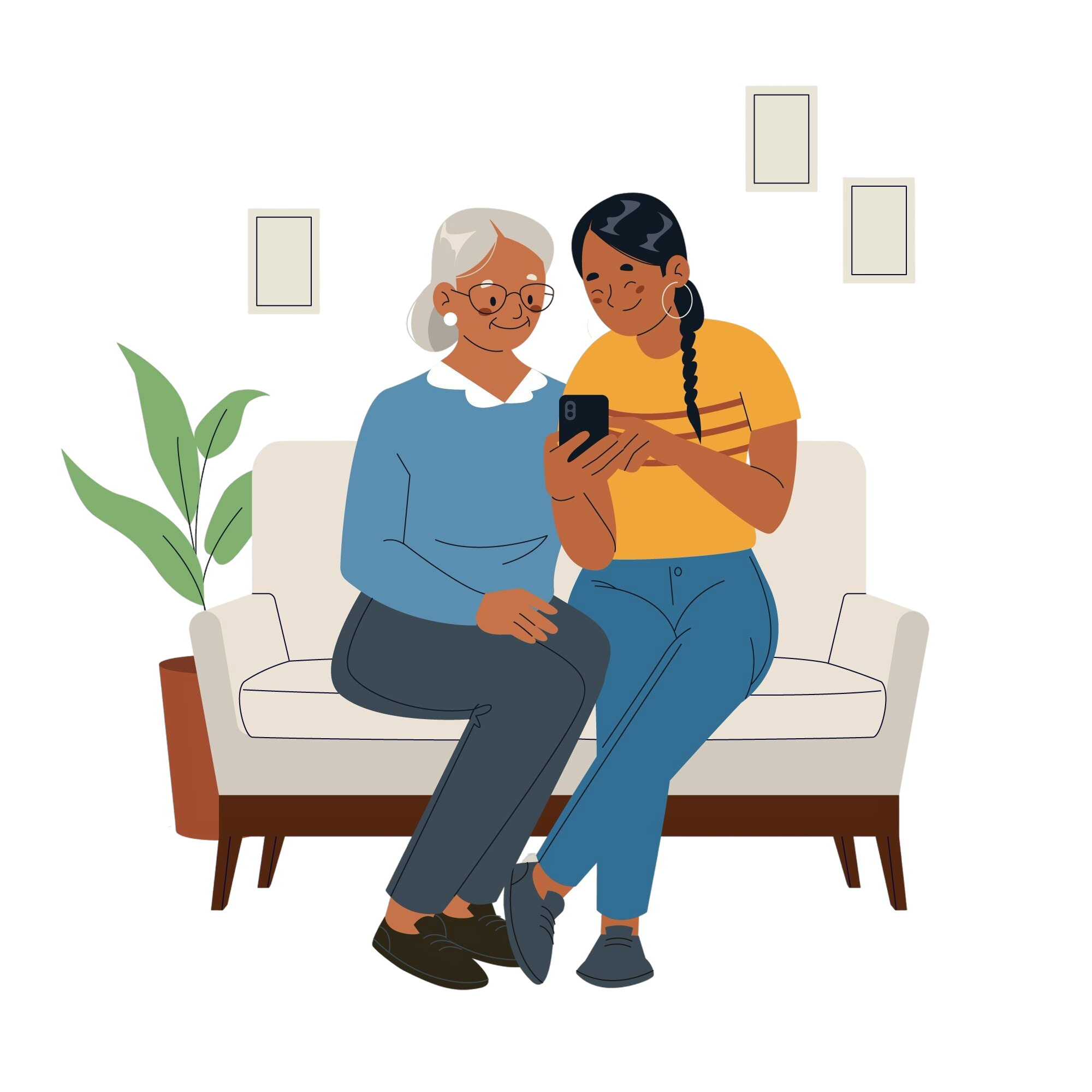 giovane badante con anziana a Gavirate